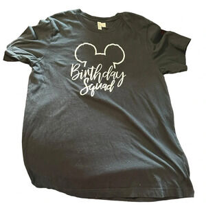 Bella Canvas Disney Birthday Squad women's size XL black t-shirt